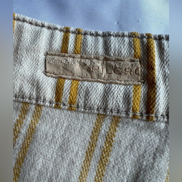 Pilcro by Anthropologie Yellow and Cream Striped High Waist Shorts 30 - Picture 7 of 15